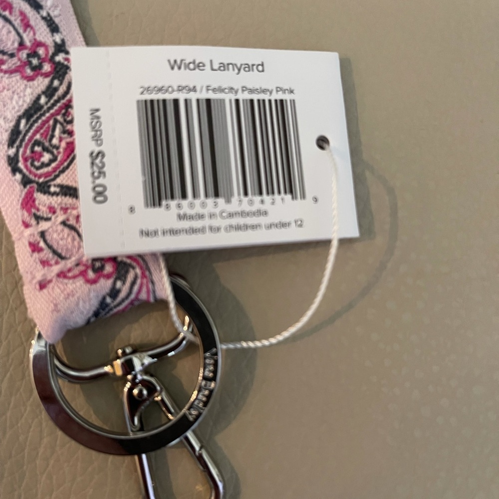 NWTVera Bradley Felicity Paisley Pink Lanyard - Picture 2 of 6